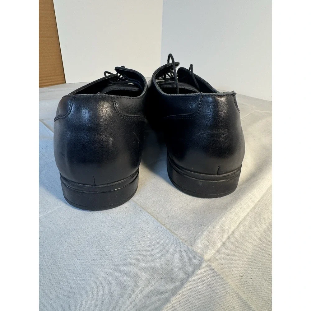Aldo Viscomi Oxford Black Plain Toe Derby Dress Shoes, Size 11
